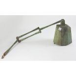 Mid-century modern bronze bell, signed, 41" H x 8" W. Provenance: From an Everett, Massachusetts