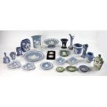 English Wedgwood and jasperware, twenty-four (24) pieces total. A few chipped or damaged pieces.
