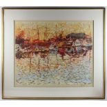 Sassone, original serigraph, framed 37" x 42". Provenance: From an Orange, California estate.