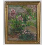 Anna C. Tomlinson (American, 1872-1962), floral landscape, pastel, 11 1/2" x 9 1/2". Provenance: