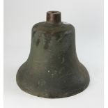 US Navy bronze bell, 46 lbs, 13" H x 10" W. Provenance: From an Everett, Massachusetts estate.