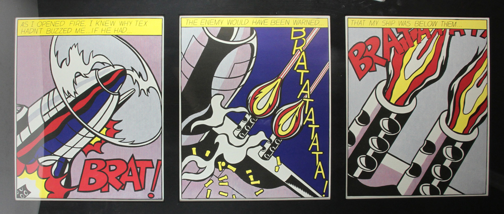 Roy Lichtenstein (1923-1997), "As I Opened Fire", triptych, lithograph, Martin Lawrence Gallery - Image 2 of 7