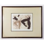 Ballet dancers, etching, signed and numbered 296/300 in pencil in lower margin, 14" high x 16 3/4"