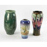 Three modern art pottery vases. Provenance: From a Newton, Massachusetts estate.
