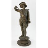 19th century bronzed white metal figure, signed Don Cesar, 19 1/2" H. Provenance: From a Boston,