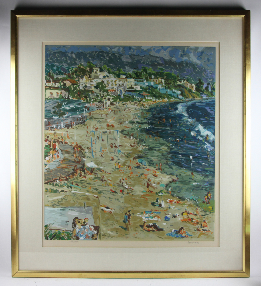 Sassone, original serigraph, framed 44" x 40". Provenance: From an Orange, California estate.