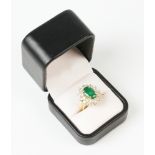Ladies' 14k emerald and diamond ring. Provenance: From the estate of Mary Burke. PLEASE NOTE: