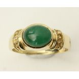 14k gold jade ring, approximately 4 grams TW, size 7. PLEASE NOTE: payment for silver, gold,