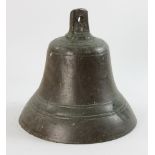 US Navy ship's bell, 21 lbs, 10" H x 9 1/2" W. Provenance: From an Everett, Massachusetts estate.