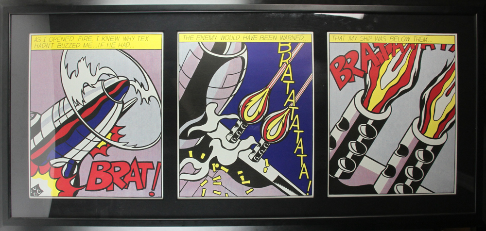 Roy Lichtenstein (1923-1997), "As I Opened Fire", triptych, lithograph, Martin Lawrence Gallery