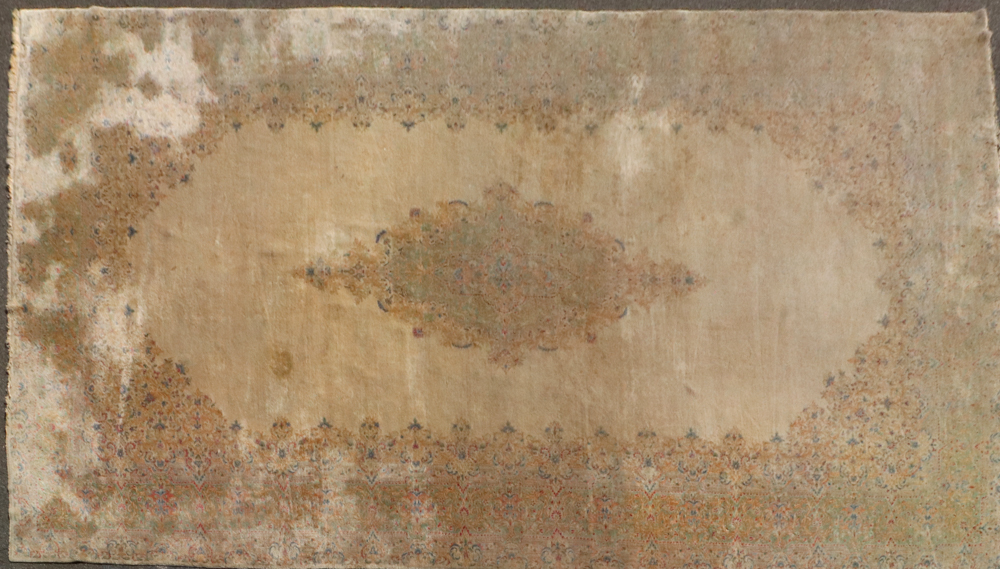 Antique Persian Kerman rug, 23' 8" x 11' 10". Provenance: From a Danvers, Massachusetts estate.