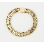 14k gold bracelet, approximately 12 grams TW, 7" L. Provenance: From a Fitchbury, Massachusetts
