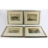 Group of 19th century colored prints, views of England, framed 15" x 17". Provenance: From a