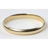 14k gold bangle bracelet, approximately 10 grams TW. PLEASE NOTE: payment for silver, gold, jewelry,