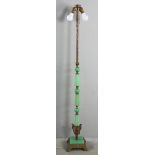 Jadite glass floor lamp 1920. Provenance: From a Swampscott, Massachusetts estate.