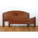 Modern teakwood bed, full size. Provenance: From a Newton, Massachusetts estate.