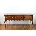 Councill Craftsman Queen Anne mahogany sideboard, 34" H x 70" W x 20" D. Provenance: From a