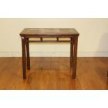 Chinese stand with carved legs and trim, 32" H x 37 1/2" W x 22" D. Provenance: Florida estate.