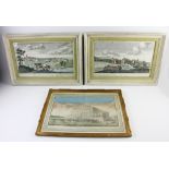 Three (3) 19th century European colored prints, 15" x 20" framed. Provenance: From a Hamilton,