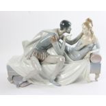 Large Lladro porcelain Romeo and Juliet, 13" H x 18" W. Provenance: From a Winchester, Massachusetts