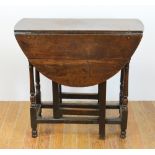 Early English oak gateleg table. Provenance: From a New York, New York estate.