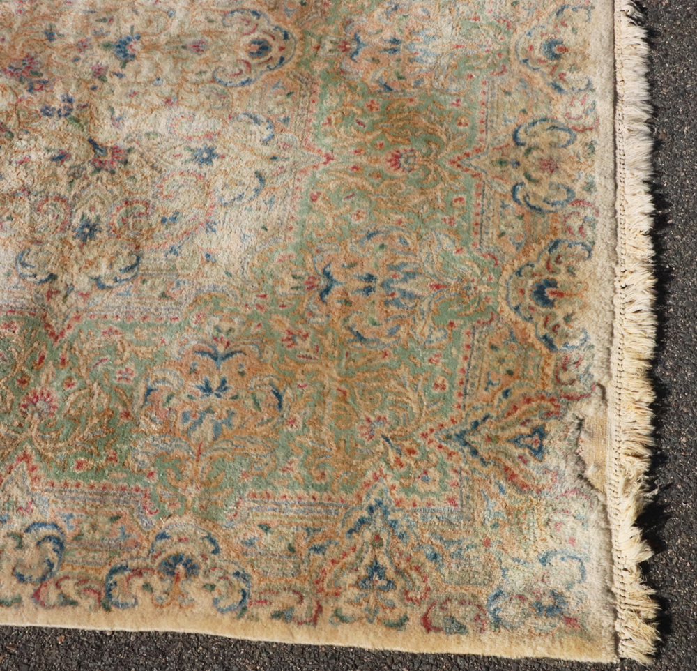 Antique Persian Kerman rug, 23' 8" x 11' 10". Provenance: From a Danvers, Massachusetts estate. - Image 9 of 9