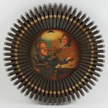 President Clinton hand-painted clock, 23" diameter. Provenance: From a Danvers, Massachusetts
