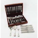Gorham "Chantilly" pattern sterling flatware set, to include: (12) dinner forks, (12) luncheon