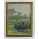 Anna C. Tomlinson (American, 1872-1962), Spring landscape, pastel, signed, 16" x 12". Provenance: