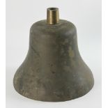 Bronze ship's bell, 40 lbs, 12" H x 11" W. Provenance: From an Everett, Massachusetts estate.