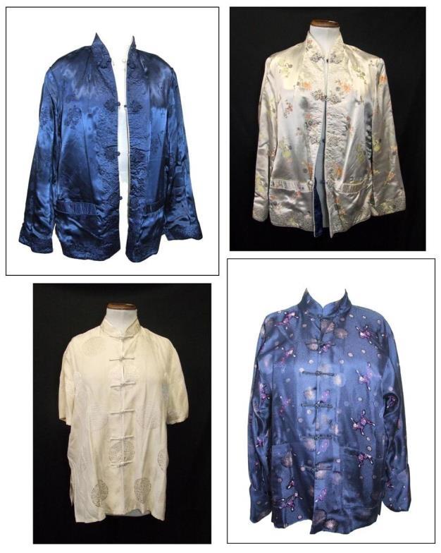 3 Oriental Style Jackets/Blouses, one reversible (3) CONDITION REPORT