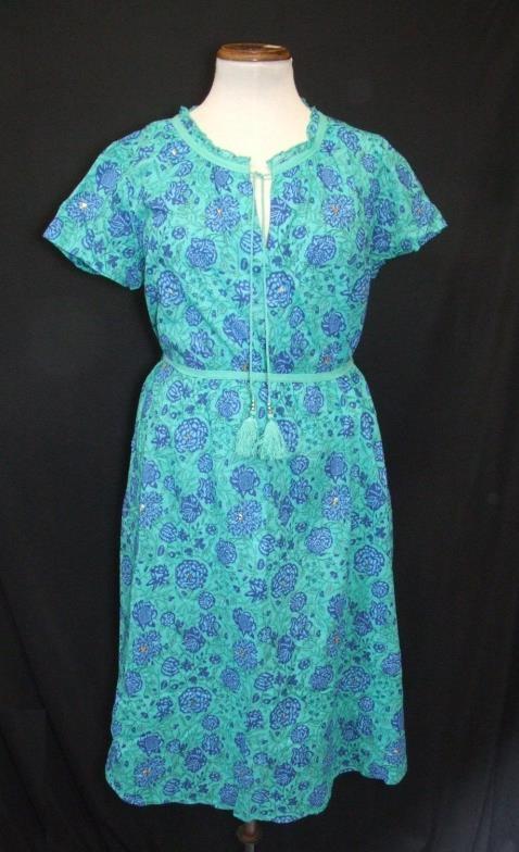 Boden Green Floral Cotton Dress & East Blue/Green Cotton Dress, both size 12 (2) CONDITION REPORT - Image 3 of 3