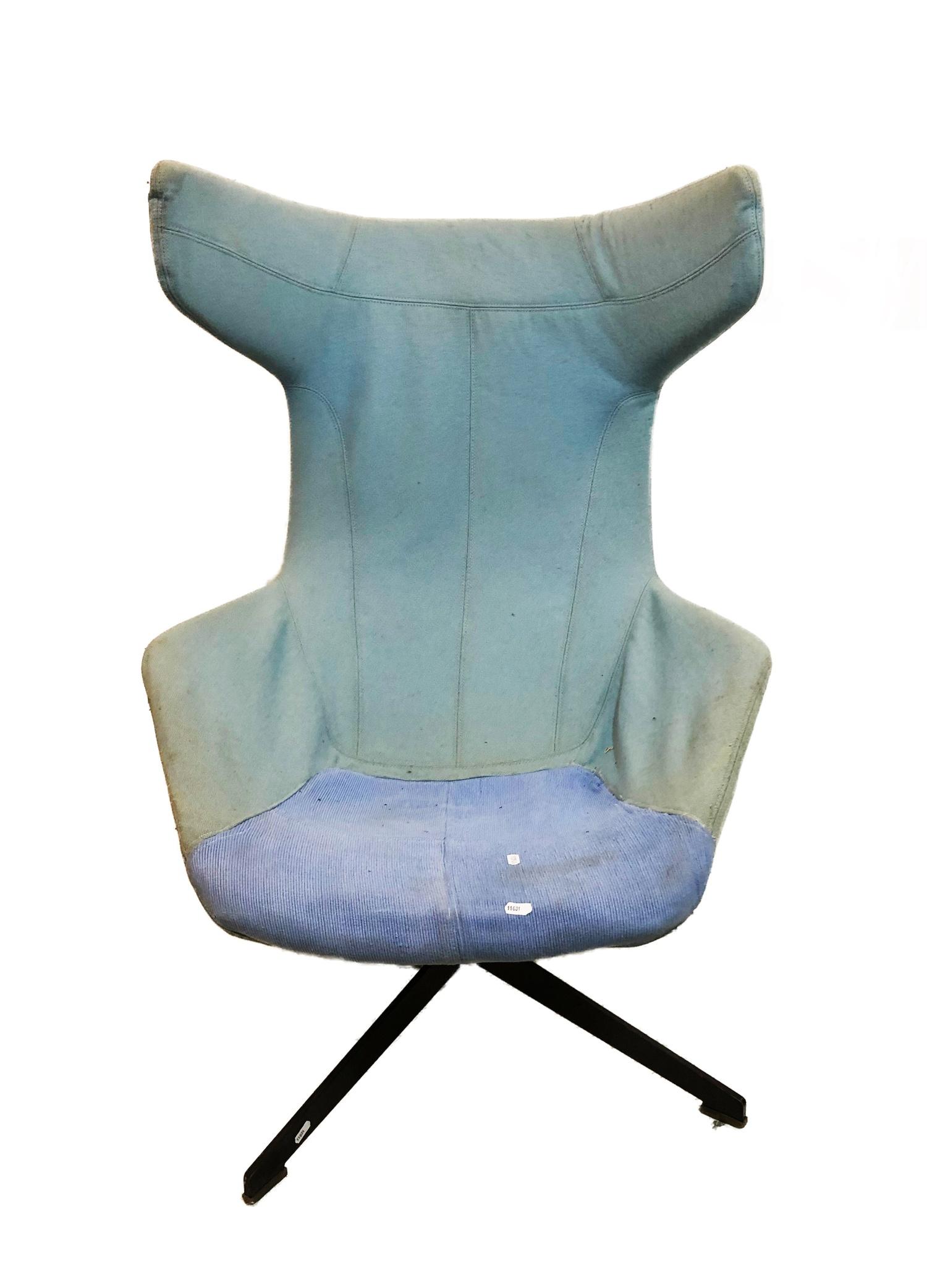 Alfredo Haberli 'Take A Line For A Walk' Chair on 4 spoke swivel base, fabric upholstery (possibly