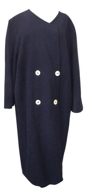 Ladies Vintage Edith Ludford Double Breasted Blue Wool Coat, Black Wool Single Button Coat, both - Image 2 of 7