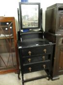 EARLY 20TH CENTURY NARROW DRESSING TABLE WITH MIRROR ABOVE, APPROX 61CM WIDE