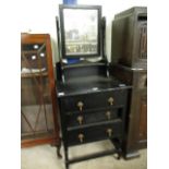 EARLY 20TH CENTURY NARROW DRESSING TABLE WITH MIRROR ABOVE, APPROX 61CM WIDE