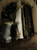 BOX OF MIXED DOOR KNOCKERS, HANDLES, LETTER BOX ETC