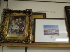 PHOTOGRAPH OF WELLS TOGETHER WITH A PRINT AND A FURTHER GILT FRAMED PRINT (3)