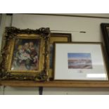 PHOTOGRAPH OF WELLS TOGETHER WITH A PRINT AND A FURTHER GILT FRAMED PRINT (3)