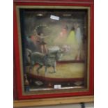 RED FRAMED DIORAMA OF A CIRCUS ACT