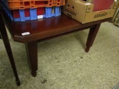 MAHOGANY SQUARE FORMED COFFEE TABLE WITH CANTED CORNERS