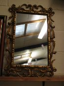 GOOD QUALITY GILT ROCOCO STYLE RECTANGULAR WALL MIRROR