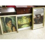 CONTINENTAL OIL ON CANVAS OF A WOODED VIEW TOGETHER WITH A FURTHER TINA BY LYNCH PRINT, AND A