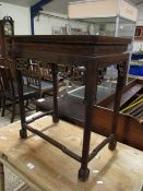 CHINESE HARDWOOD SIDE TABLE WITH CARVED DETAIL