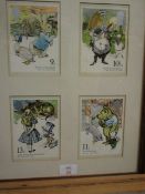 OVER-SIZED POSSIBLY PROOF SET OF PETER RABBIT, WIND IN THE WILLOWS, ALICE IN WONDERLAND AND WINNIE