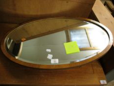 TEAK FRAMED OVAL WALL MIRROR