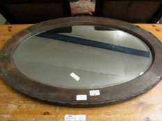 OAK OVAL WALL MIRROR (A/F)