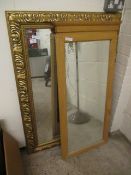 LARGE GILT FRAMED OVERMANTEL MIRROR, APPROX 108CM X 78CM