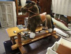 PINE FRAMED MODERN ROCKING HORSE