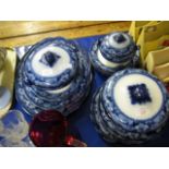 QUANTITY OF KHAN BLUE PRINTED DINNER WARES TO INCLUDE TUREENS, PLATES ETC
